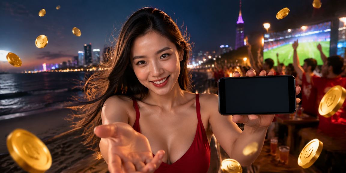 Người dùng chơi casino trên điện thoại di động tại bãi biển Sài Gòn